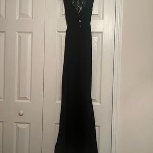 Women’s black maxi dress with lace design   Size medium